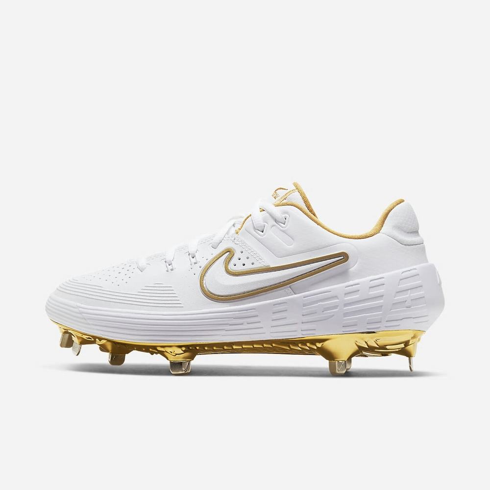 Crampon Baseball Nike Zoom Hyperdiamond 3 Elite CS Blanche 9570-841 White/Metallic Gold/White Femme | OAC-42343017